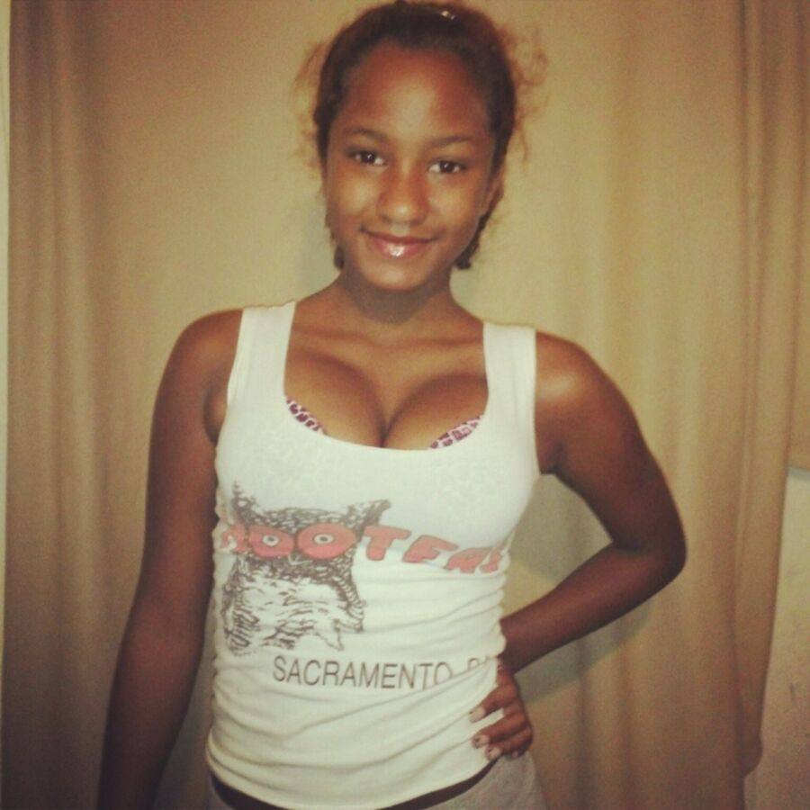 Free porn pics of Cute young black teen w/ awesome boobs! 9 of 26 pics