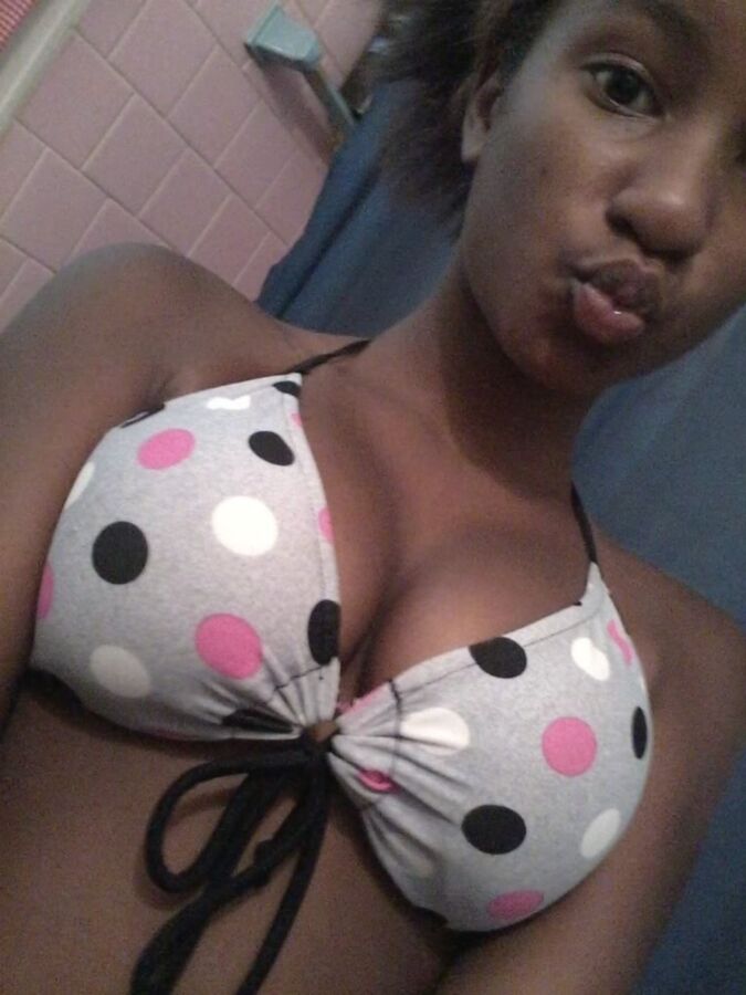Free porn pics of Cute young black teen w/ awesome boobs! 10 of 26 pics