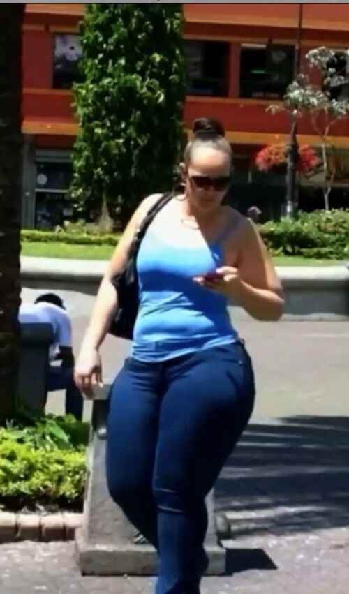 Free porn pics of Candid BBW Thickest Pear PAWG Tights Jeans 2 of 10 pics