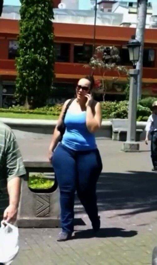 Free porn pics of Candid BBW Thickest Pear PAWG Tights Jeans 9 of 10 pics