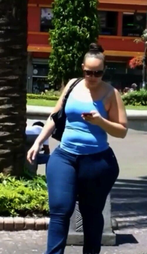 Free porn pics of Candid BBW Thickest Pear PAWG Tights Jeans 3 of 10 pics