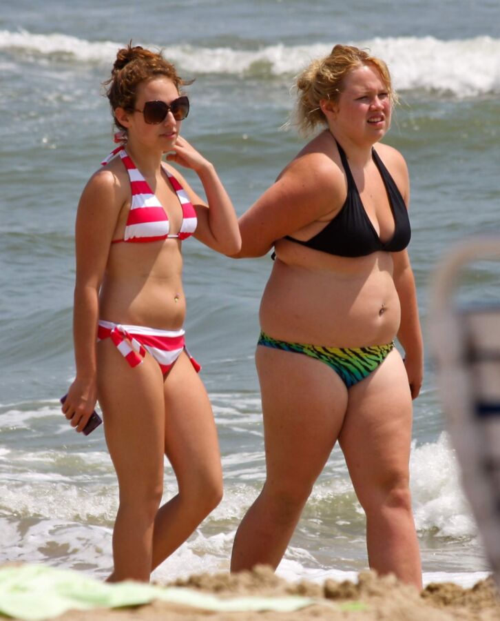Beach chubby woman panties
