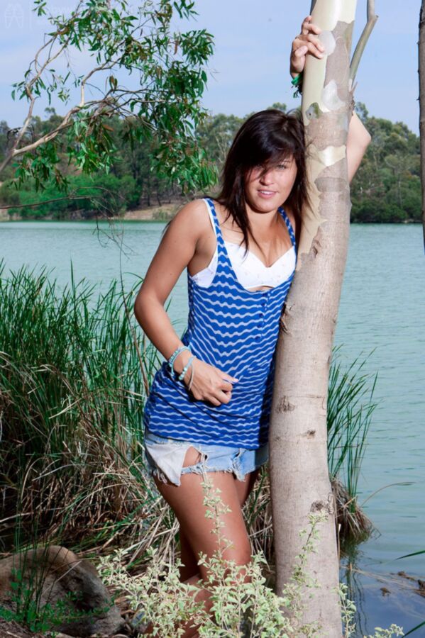 Free porn pics of Outdoor Teens - CATHY - Hot Strip at the Lakeside 12 of 65 pics