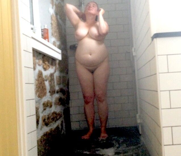 Free porn pics of Super curvy wife spied naked in the shower (The Good Wife) 1 of 27 pics