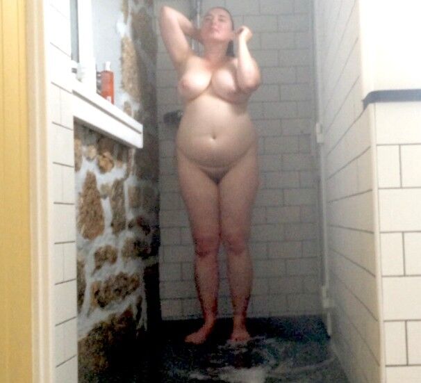 Free porn pics of Super curvy wife spied naked in the shower (The Good Wife) 21 of 27 pics