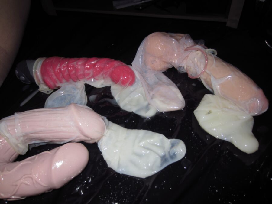 Free porn pics of So Much Cumfilled Condoms, Nylons & Nylonpanties For You 17 of 100 pics