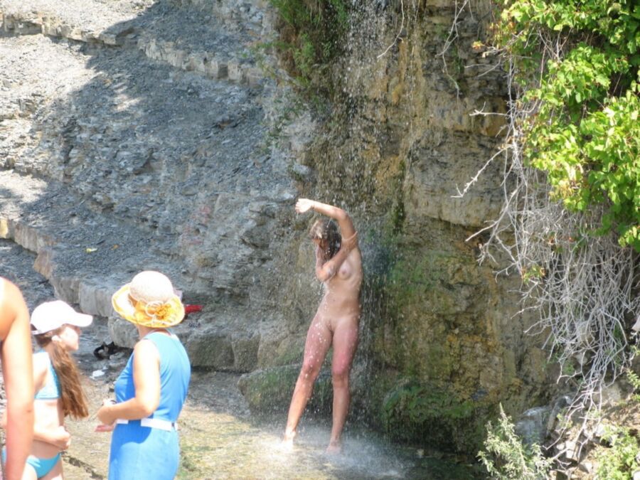 Voyeuy Milfs Showering Outdoors
