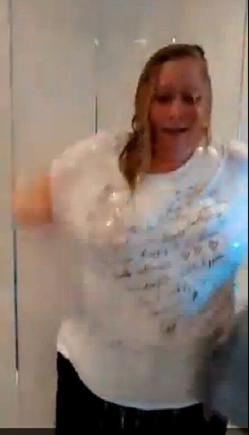 Free porn pics of Fat cunt Lyndsey ice bucket - in a white t shirt - comments 5 of 6 pics